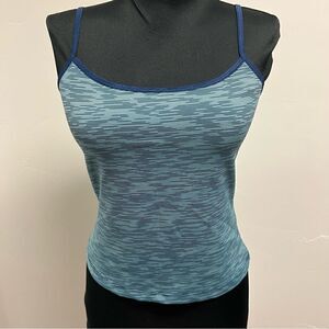 Vintage y2k tank top in blue stripe pattern sz L very stretchy new without tags